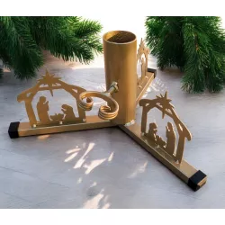 Stojak choinkowy z motywem szopki betlejemskiej – metalowy, ręcznie wykonany
