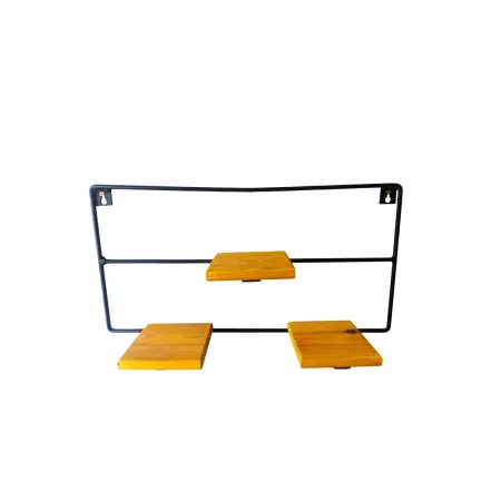 Kwietnik ścienny metalowy Triquetra z drewnianą podstawką