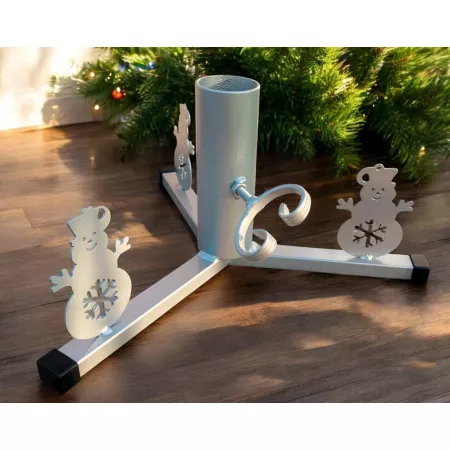 Stojak Choinkowy z Motywem Bałwanka – Metalowy, Ręcznie Wykonany